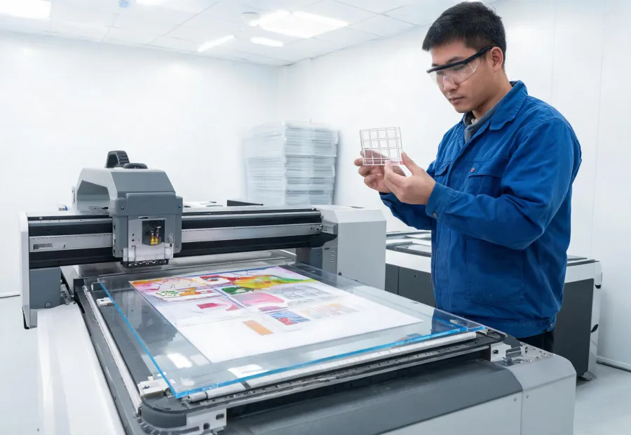 UV printing on acrylic display panels